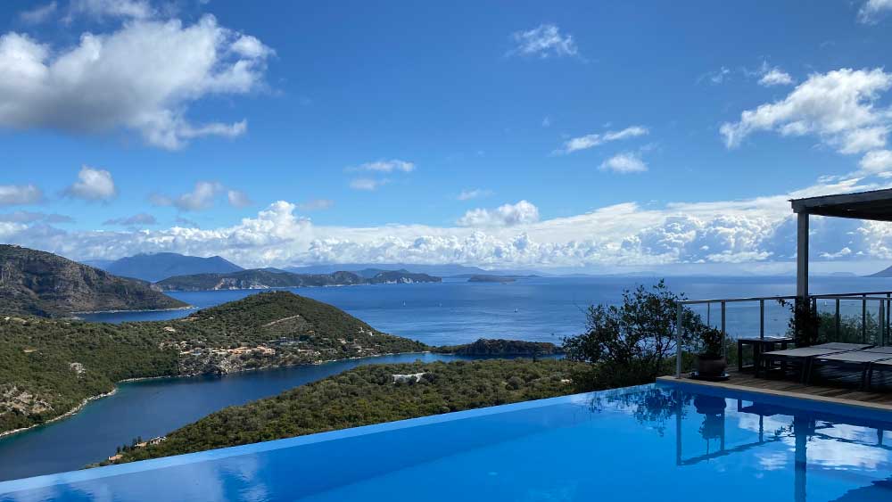 swimming pool Villa Tranquility in Sivota Greece with Ionian Sea view